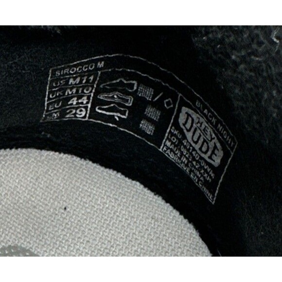 Hey Dude Sirocco Men\'s Black Night Slip On Shoes Casual Sneaker Size 11